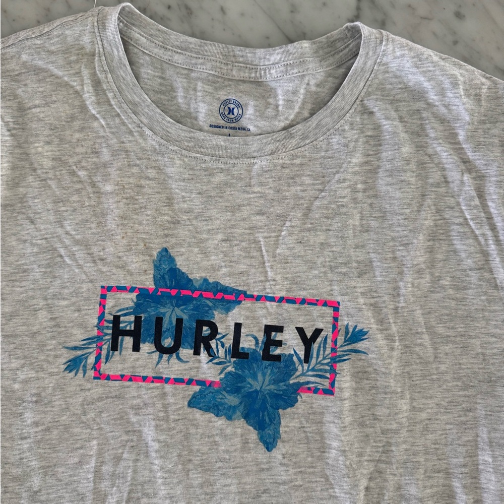 NWT Hurley Heather Gray Blue T-Shirt Large Men’s Soft